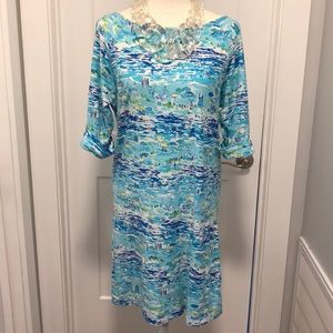 Lilly Pulitzer knit beach scene dress/coverup